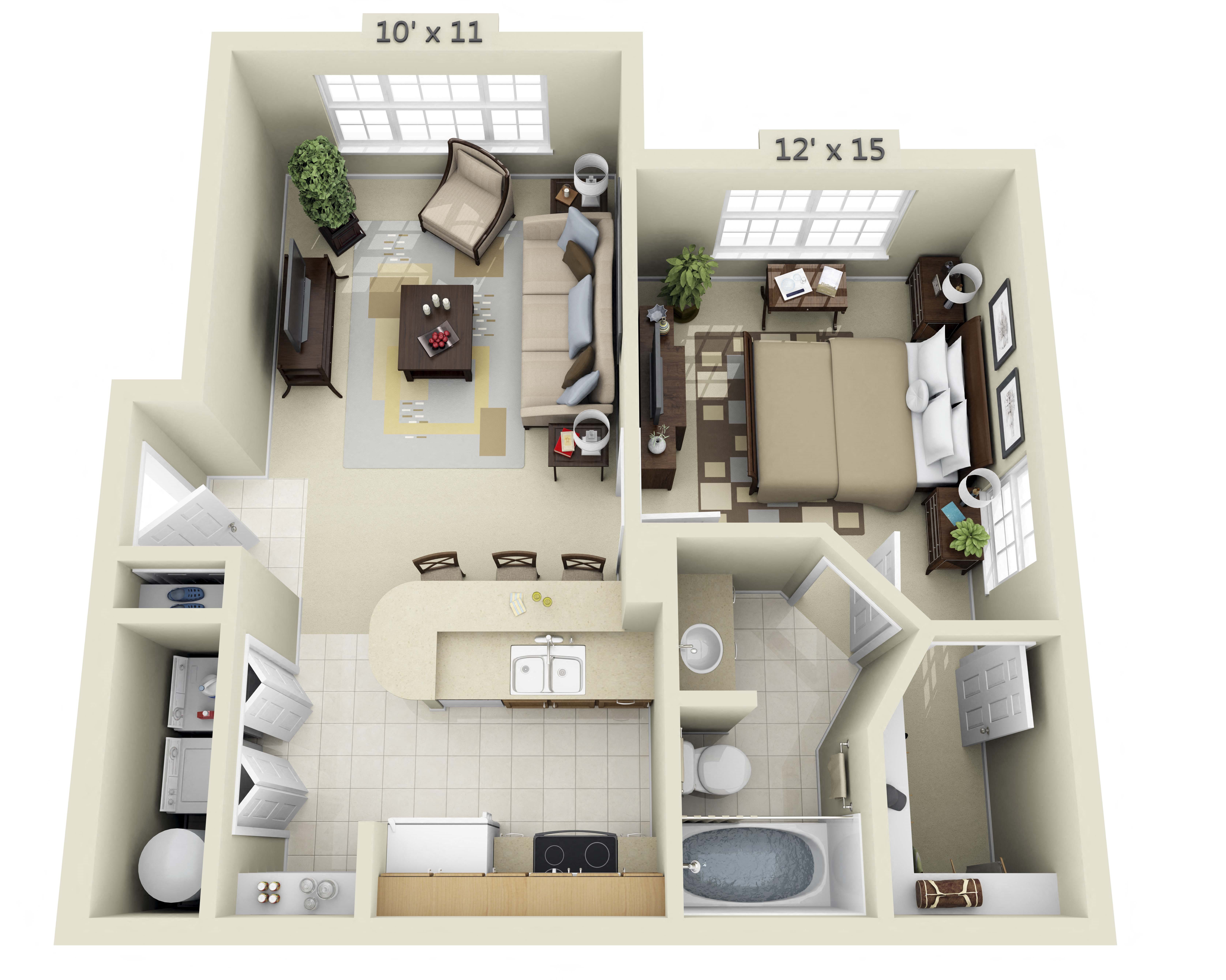1 Bedroom Flat Floor Plan 1